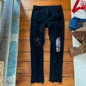 Carmar sparkly black skinny jeans